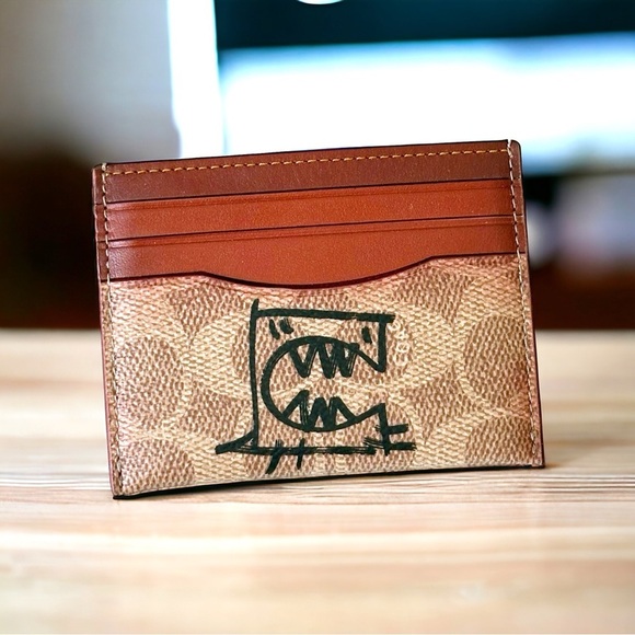 Coach RARE Rexy By Guang Yu Card Case In Signature Canvas NWOT - Picture 2 of 4